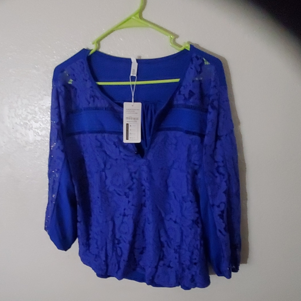 Blue long sleeve blouse